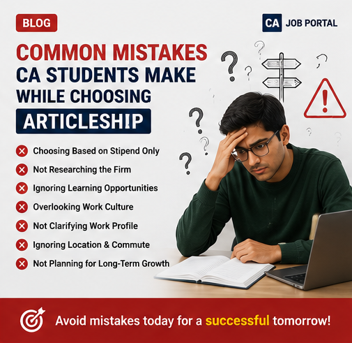 Common Mistakes CA Students Make While Choosing Articleship